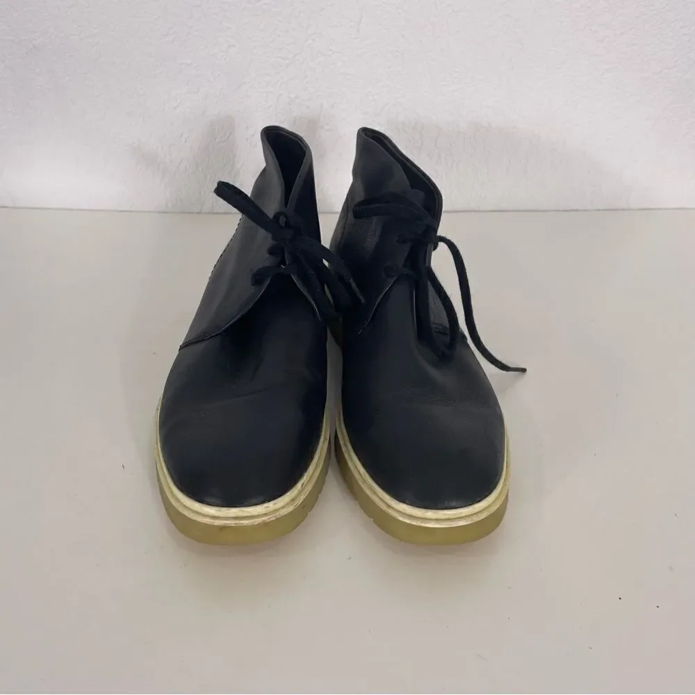 Alexander Wang Black Leather Lace‎ Up Low Boot Shoes size 37